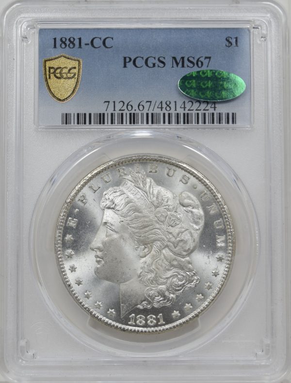 1881-CC PCGS MS67 CAC Morgan Dollar