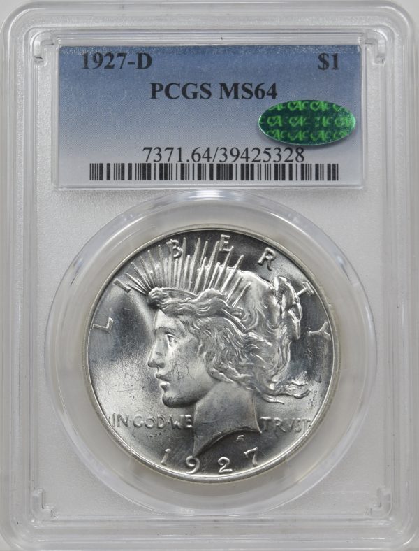 1927-D PCGS MS64 CAC PEACE DOLLAR