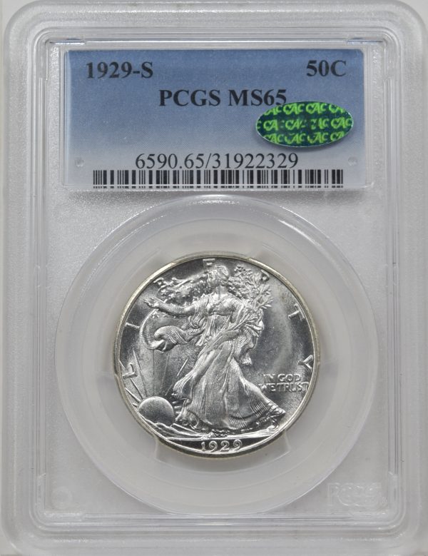 1929-S PCGS MS65 CAC WALKING LIBERTY HALF DOLLAR