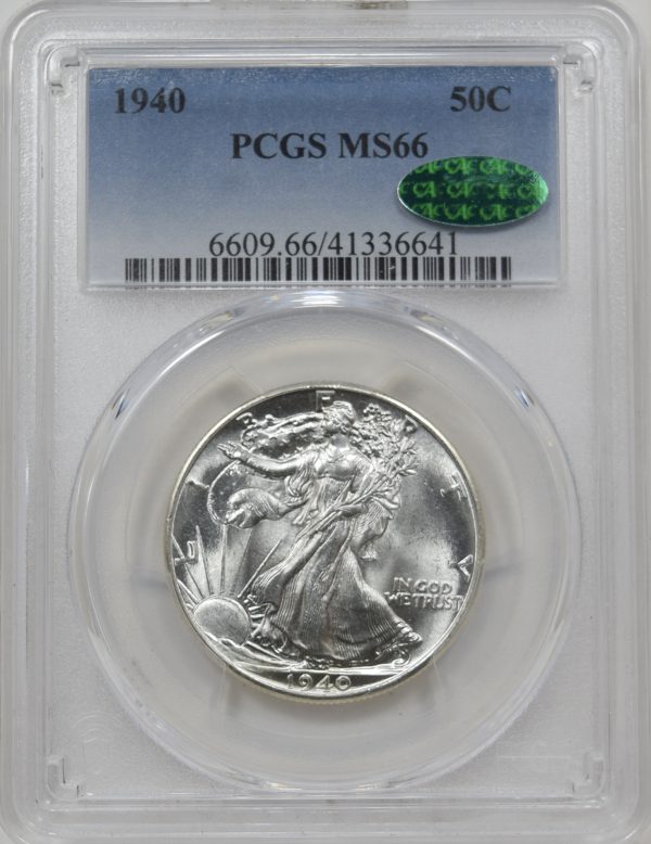 1940 PCGS MS66 CAC WALKING LIBERTY HALF DOLLAR