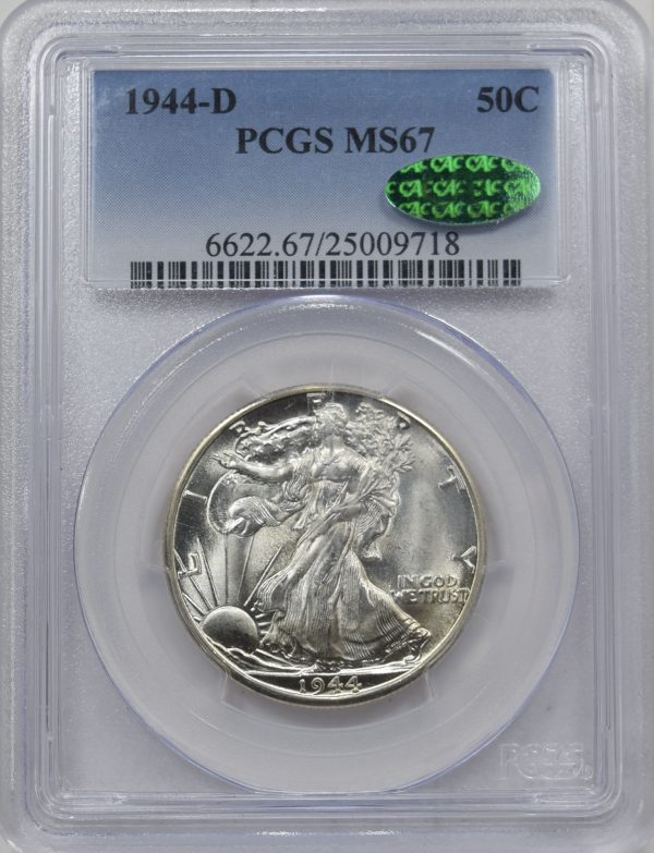 1944-D PCGS MS67 CAC WALKING LIBERTY HALF DOLLAR