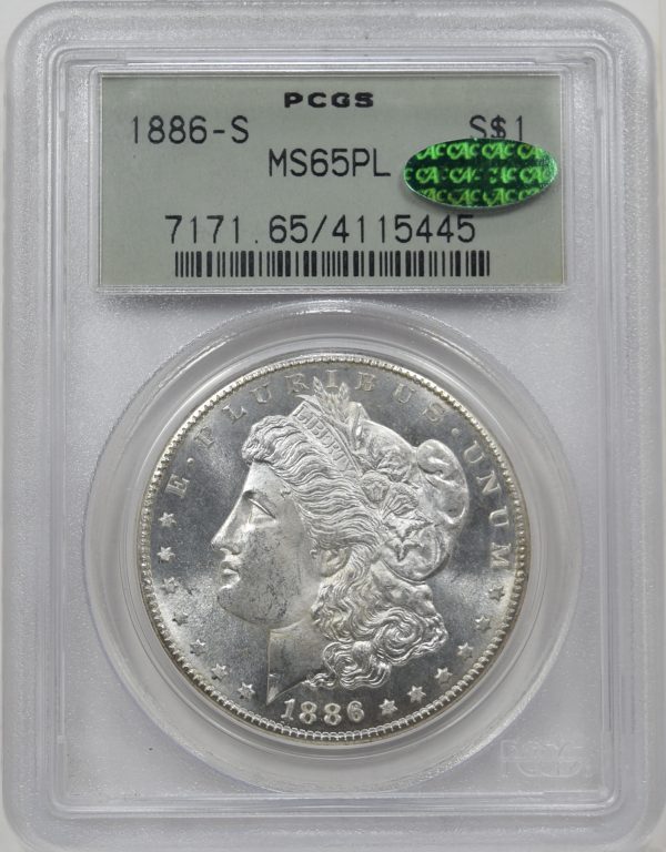 1886-S PCGS MS65PL CAC Morgan Dollar