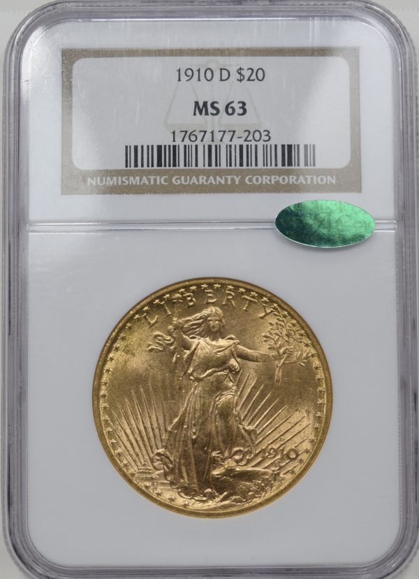 1910-D NGC MS63 CAC SAINT GAUDENS