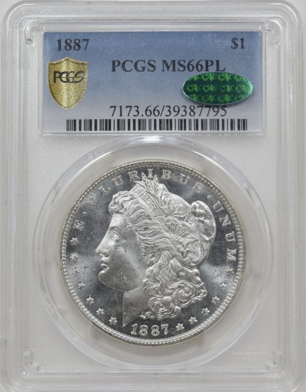 1887 PCGS MS66PL CAC Morgan Dollar