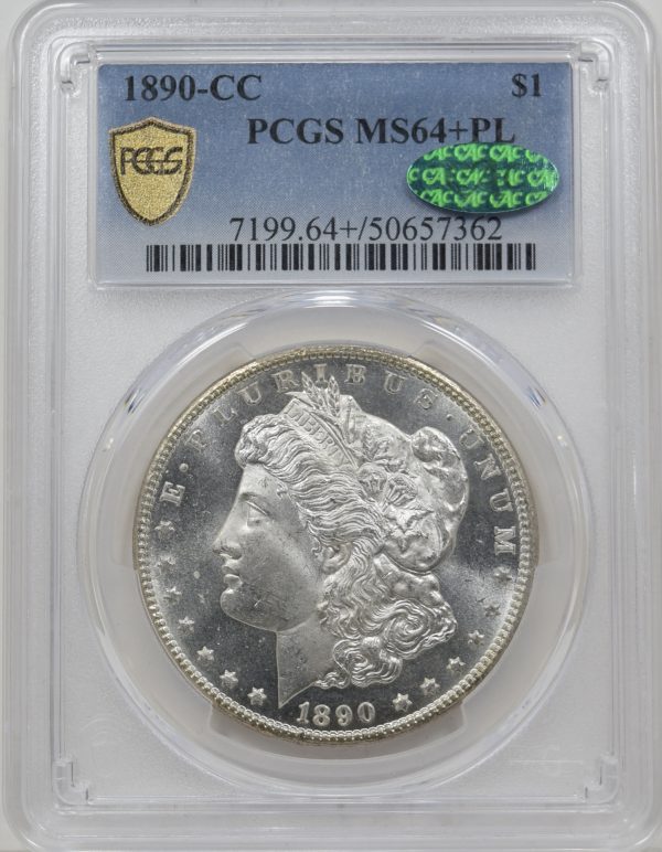 1890-CC PCGS MS64+PL CAC Morgan Dollar