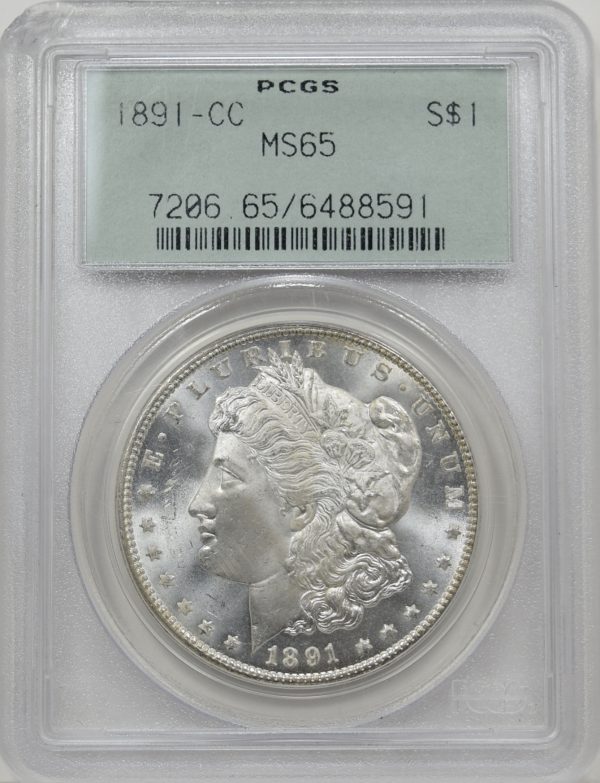 1891-CC PCGS MS65 CAC Morgan Dollar