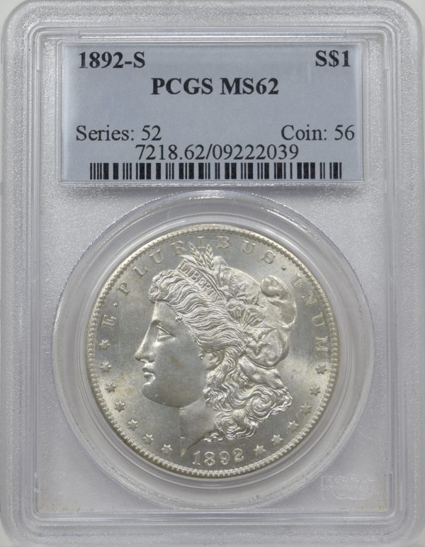 1892-S PCGS MS62 Morgan Dollar